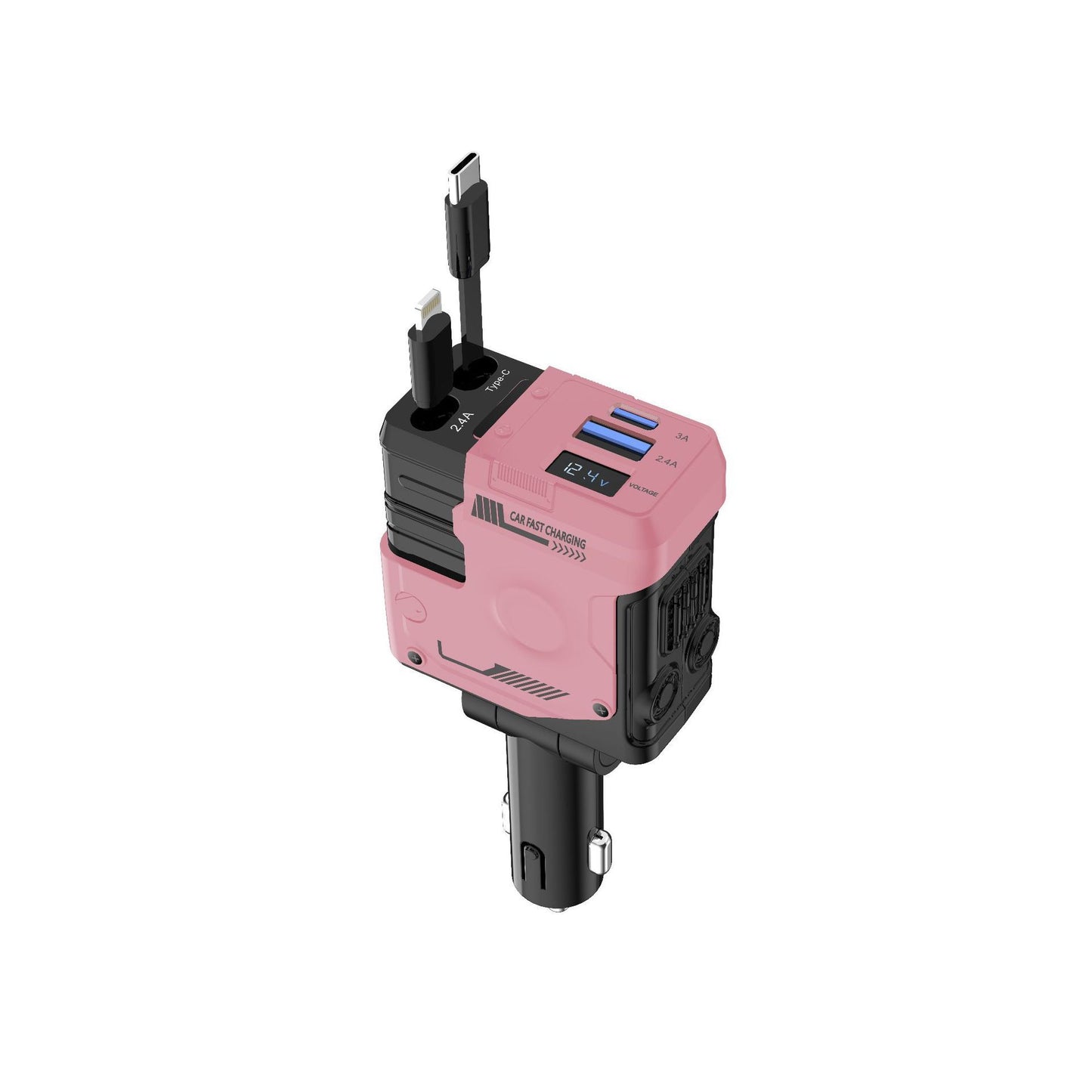 Car Charger Fast Charging And Retractable Four-in-one Cigarette Lighter