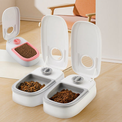 Automatic Timed Pet Feeder Smart Food Dispenser For Cats Dogs Timer Stainless Steel Bowl Auto Dog Cat Pet Feeding Pets Supplies